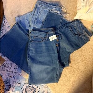 J. Crew Blue Denim 3 pairs!! See photos. Flares, skinny, and draw string.